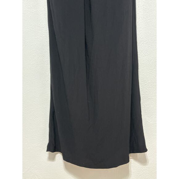 VTG Maxi Ruched Side Old Hollywood Glam Dress 38/40 Black Stunning Romantic - Picture 8 of 16